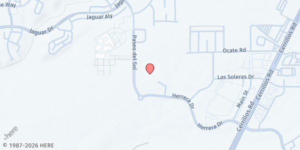 Map showing Nina Otero Community School Student Pantry at 5901 Herrera Drive, Santa Fe, NM