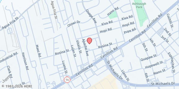 Map showing Salazar Elementary School Student Pantry at 1231 Apache Ave, Santa Fe, NM