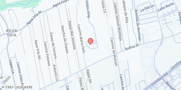 Map showing San Isidro Catholic Church at 3552 Agua Fria St., Santa Fe, NM
