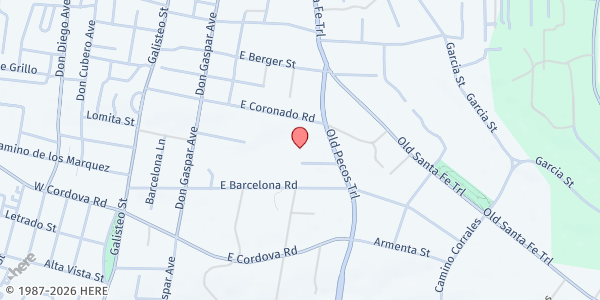 Map showing Santa Fe Children's Museum at 1050 Old Pecos Trail, Santa Fe, NM