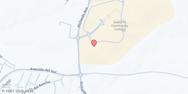 Map showing Santa Fe Community College Student Campus Cupboard at 6401 Richards Ave, Santa Fe, NM