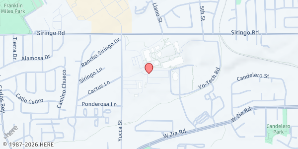 Map showing Santa Fe High School Student Pantry at 2100 Yucca St, Santa Fe, NM