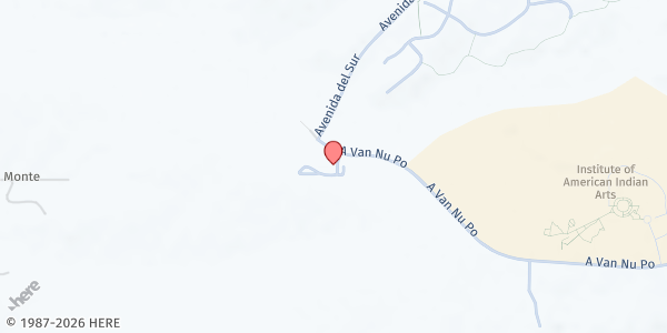 Map showing Santa Maria El Mirador at 10 A Van Nu Po, Santa Fe, NM