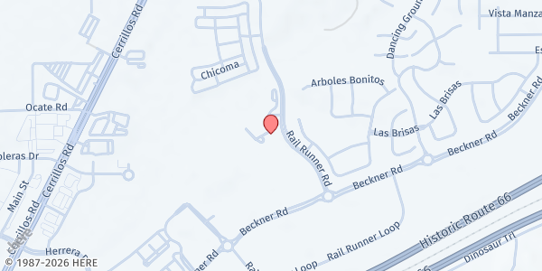 Map showing Soleras Station Apartments Food Mobile at 4804 Rail Runner Rd., Santa Fe, NM