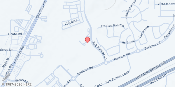 Map showing Soleras Station Apartments - The Food Depot at 4804 Rail Runner Rd., Santa Fe, NM