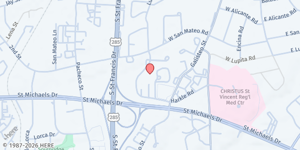 Map showing Southwest Care Center- Must be Enrolled at 649 Harkle Rd # E, Santa Fe, NM