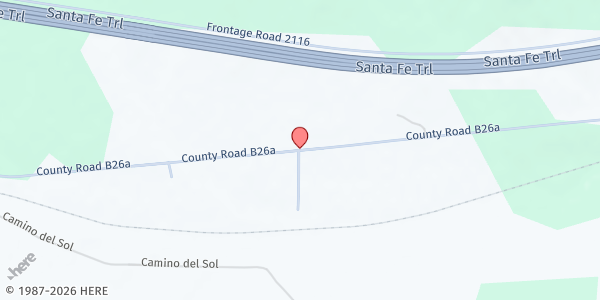 Map showing Bernal Community Center at County Rd B26A, Serafina, NM