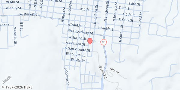 Map showing Silver City Gospel Mission at 111 South Texas St, Silver City, NM
