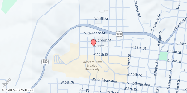 Map showing St. Francis Associates at 1303 N. Florida, Silver City, NM