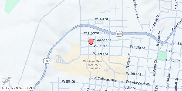 Map showing St. Francis Newman Center at 914 W 13th St., Silver City, NM