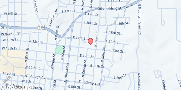 Map showing The Commons: Center for Food Security and Sustainability at 501 E 13th St., Silver City, NM