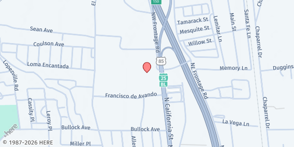 Map showing Positive Outcomes, Inc. at 1115 N California St., Socorro, NM