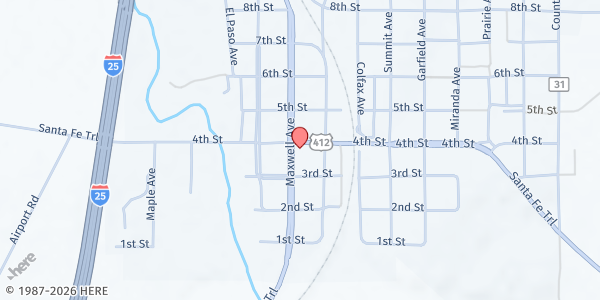 Map showing First United Methodist Church at 320 Maxwell Ave, Springer, NM