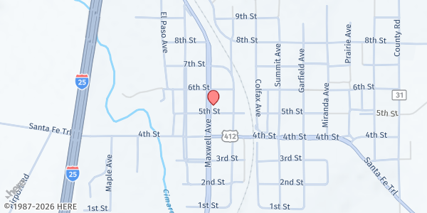 Map showing St Joseph's Catholic Church at 605 5th St, Springer, NM