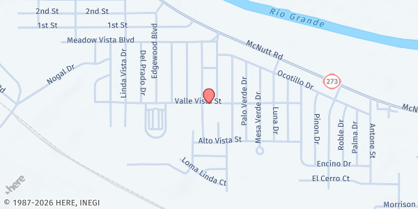 Map showing Villa del Sol Senior Apartments - Sunland Park at 755 Valle Vista Street, Sunland Park, NM