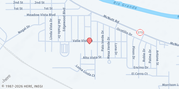 Map showing Villa del Sol Senior Housing at 755 Valle Vista St., Sunland Park, NM
