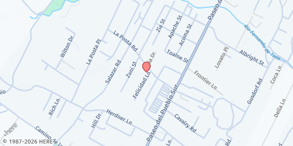 Map showing DreamTree Project - Taos at 128 La Posta Rd., Taos, NM