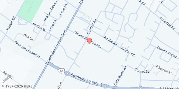 Map showing Saint James Episcopal Church at 208 Camino de Santiago, Taos, NM