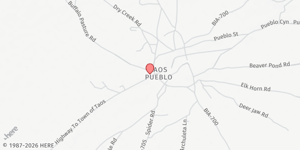 Map showing Taos Pueblo Governor's Office at 120 Veterans Hwy., Taos, NM