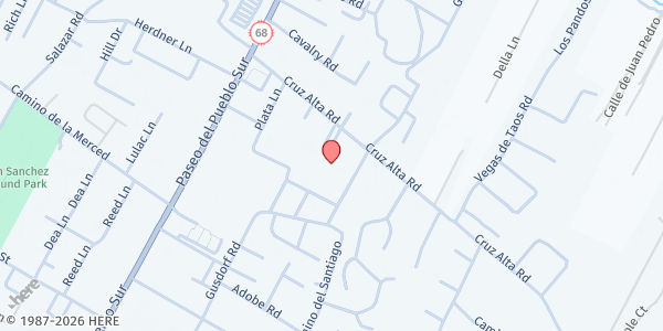 Map showing Youth Heartline - Taos at 224 Cruz Alta Rd UNIT F, Taos, NM