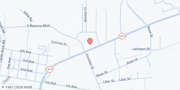 Map showing First Baptist Church of Thoreau at 87 NM-371, Thoreau, NM