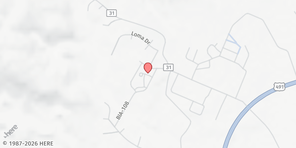 Map showing St. Mary's Mission at 1 St. Mary Dr., Tohatchi, NM