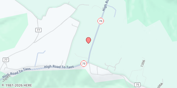 Map showing Truchas Services Center at 1664 NM-76, Truchas, NM