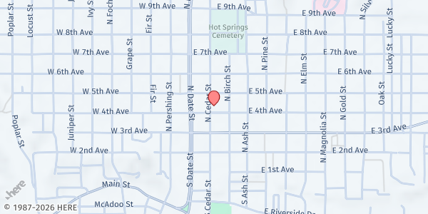 Map showing Episcopal Church of St. Paul at 405 Cedar St., Truth Or Consequences, NM