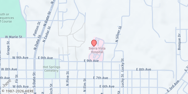Map showing Matthew 25 Mobile Pantry at 800 E 9th Ave, Truth or Consequences, NM