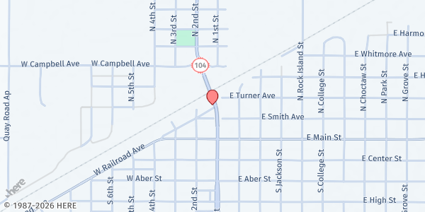 Map showing Ministry of Hope Food Pantry at 105 E Railroad Ave, Tucumcari, NM