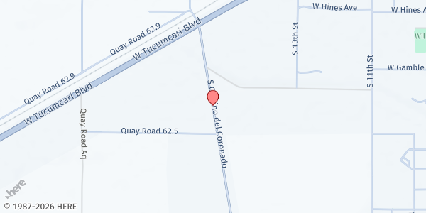 Map showing Tucumcari Mobile Food Pantry - Quay County Fairgrounds at 1100 S. Camino del Coronado, Tucumcari, NM