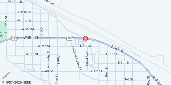 Map showing Vaughn Mobile Food Pantry - Vaughn Community Center at 322 8th St., Vaughn, NM