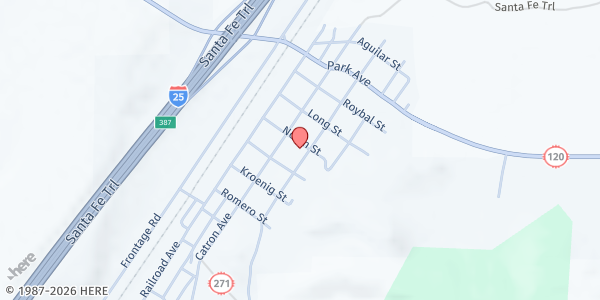 Map showing Santa Clara Catholic Church at 501 Nolan St, Wagon Mound, NM
