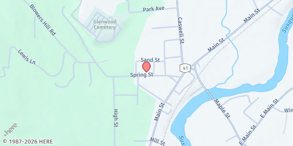 Map showing Afton Inter-Church Food Pantry at 34 Spring St., Afton, NY