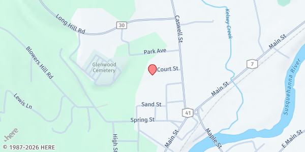 Map showing Afton Middle/High School at 29 Academy St, Afton, NY