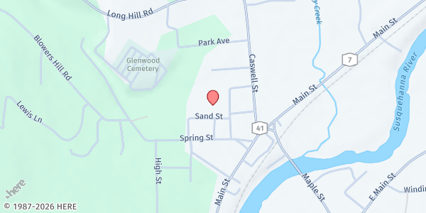 Map showing Afton School Pantry at 29 Academy Street, Afton, NY