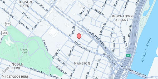 Map showing A Child's Place at 50 Philip Street, Albany, NY