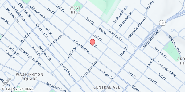 Map showing Albany United Methodist Society at 340 1st St, Albany, NY