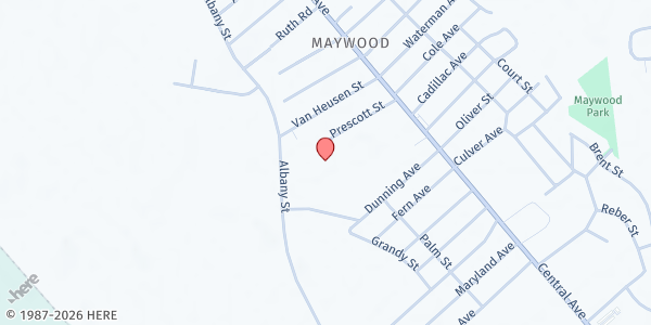 Map showing Bishop Broderick Apartments at 50 Prescott Street, Albany, NY