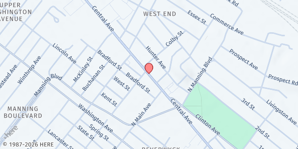 Map showing Blessed Sacrament Food Pantry at 607 Central Avenue, Albany, NY