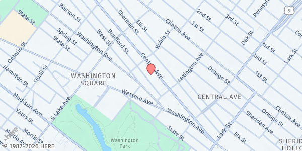 Map showing Capital District LATINOS - Cultural Empowerment & Community Engagement Center at 160 Central Ave, Albany, NY