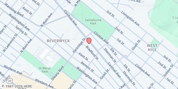 Map showing Capital Green Apartments at 400 Central Avenue, Albany, NY