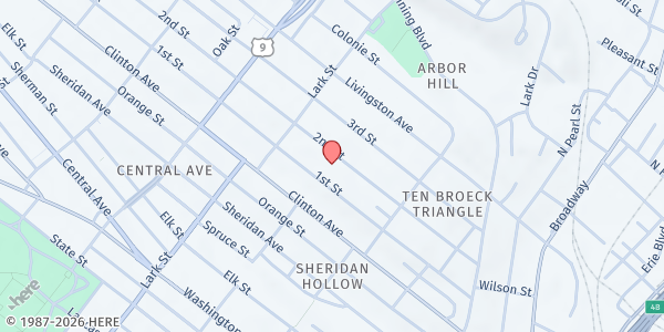Map showing Drake Manor/Idlewild Terrace at 112 2nd Street, Albany, NY