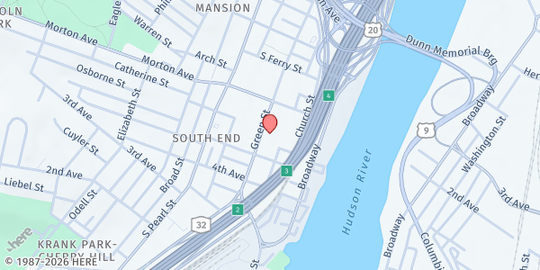 Map showing Family Self Sufficiency Center Period Pantry - Albany at 220 Green Street, Albany, NY