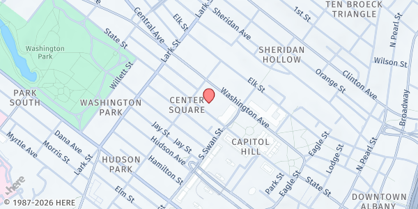 Map showing FOCUS Churches of Albany Inc at 262 State Street, Albany, NY