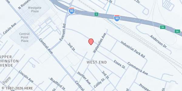 Map showing Honest Weight Free Food Fridge at 100 Watervliet Ave, Albany, NY