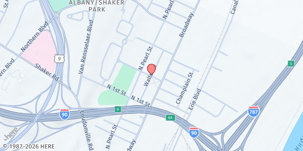 Map showing Sacred Heart Outreach - Friendship Table at 33 Walter Street, Albany, NY