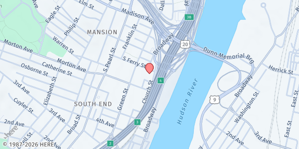 Map showing Salvation Army Albany Food Pantry at 20 S Ferry Street, Albany, NY
