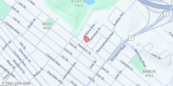 Map showing Sister Maureen Joyce - Main Office at 369 Livington Avenue, Albany, NY