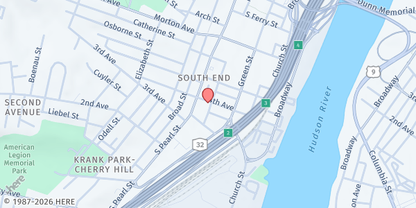 Map showing St. John's/St. Ann's Center at 88 Fourth Avenue, Albany, NY